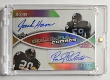 2025 LEAF VIVID PRISMATIC DUAL AUTO 3/5 JACK HAM ROCKY BLEIER STEELERS MINT! 💰