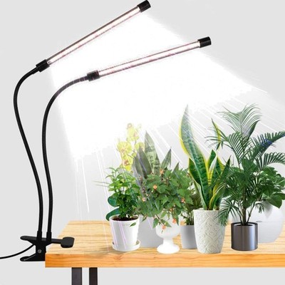 LED Grow Light Full Spectrum 6000K Clip Plant Lamp 49W Indoor Gardening