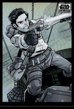 2022 Topps Chrome Star Wars Galaxy #BV-81 Poe Dameron Base Card Sketch Variation