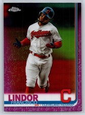 2019 Topps Chrome #68 Francisco Lindor Pink Refractor Cleveland Indians