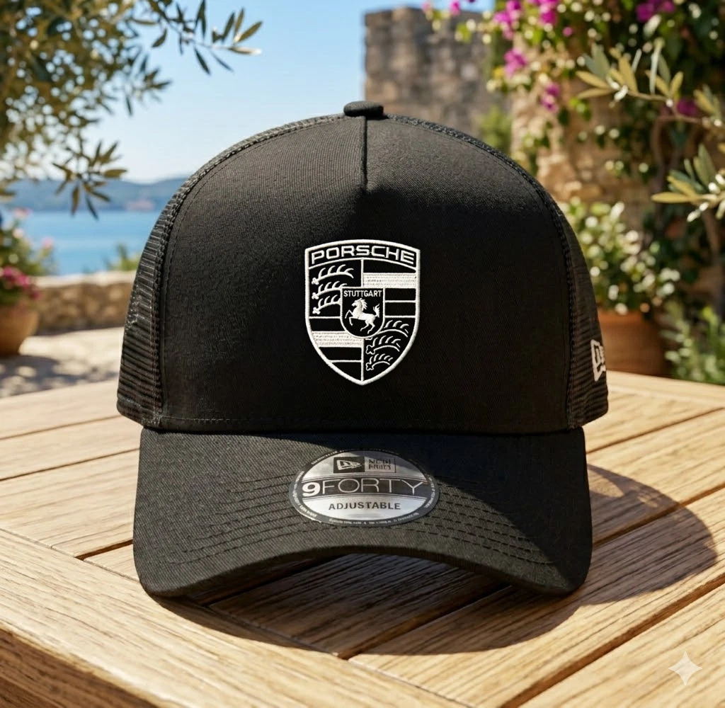 Porsche Embroidered Trucker Hat Snapback Adjustable Mesh Cap