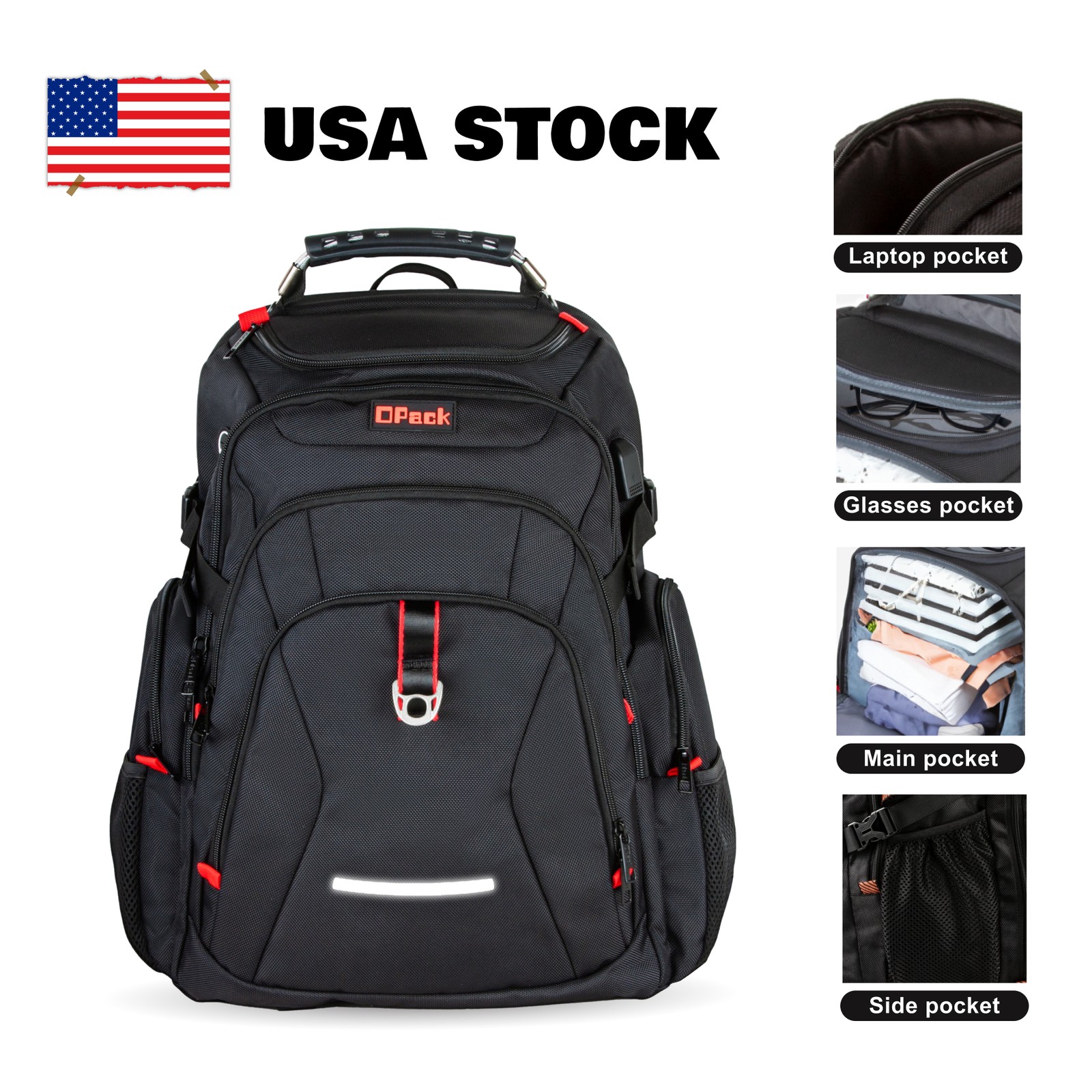 45L TSA Friendly Durable Outdoor Backpack Anti-Theft 17" Laptop Bag