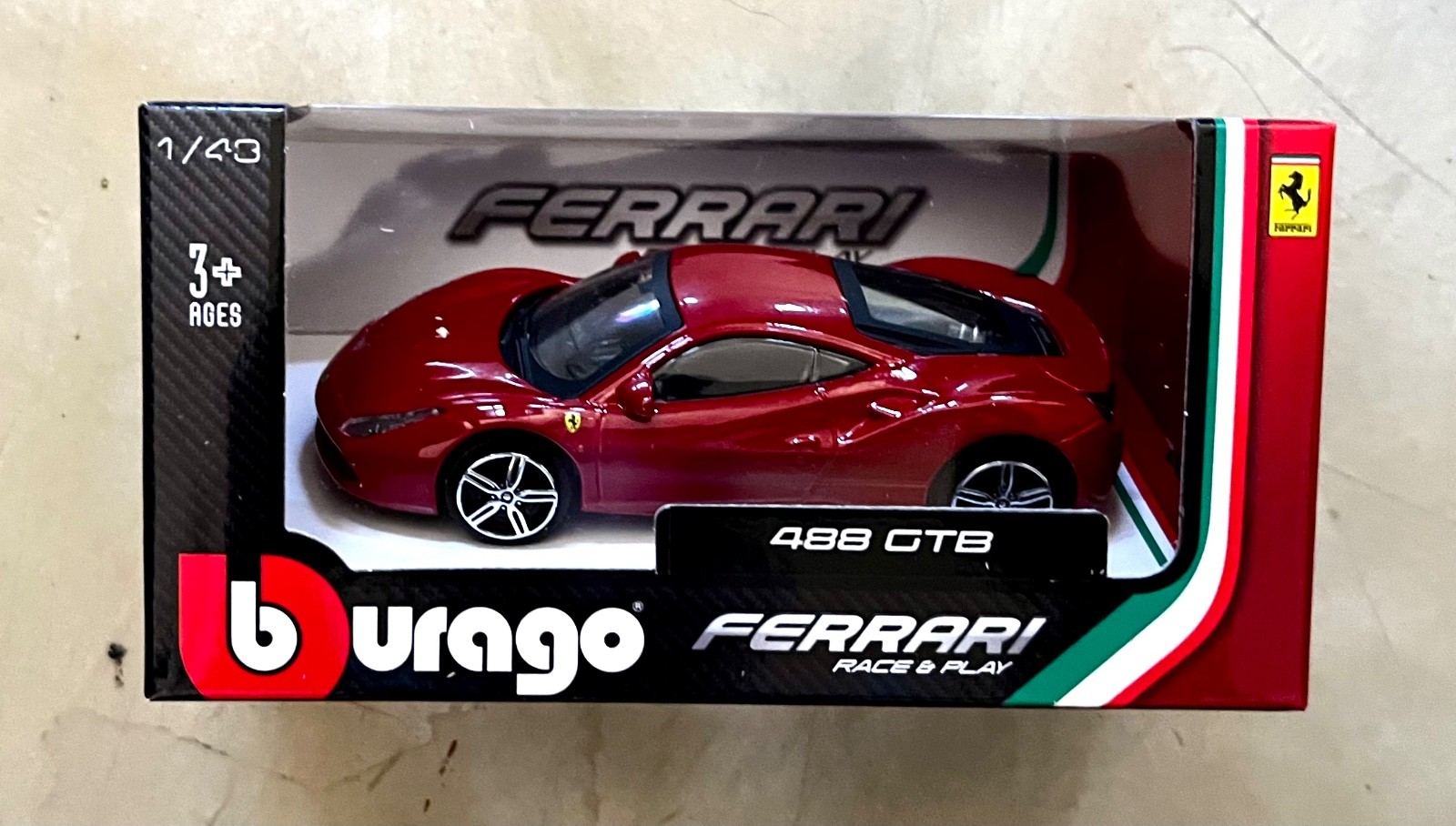 Bburago Ferrari 488 GTB 1/43 scale diecast