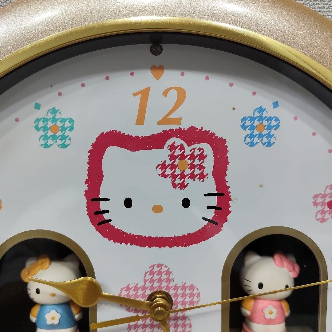 Hello Kitty Retro Karakuri Wall Mechanical Clock Works AS-IS JUNK