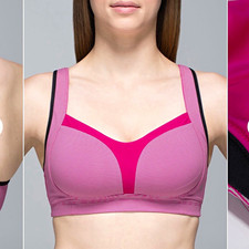 New Lululemon Sports Bra 36C High Support Padded Striped Hook  Eye Closure