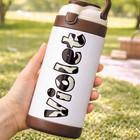 Custom Cow Print Name Sticker - Personalised Vinyl Waterproof Bottle Laptop