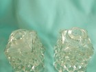 Vintage 2.5" Diamond Cut Crystal Salt/Pepper Shaker Set w Mother of Pearl Caps — photo 9
