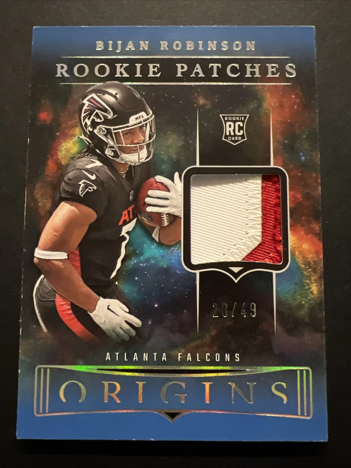 Bijan Robinson Panini Origins Rookie Patches #RPBR Blue