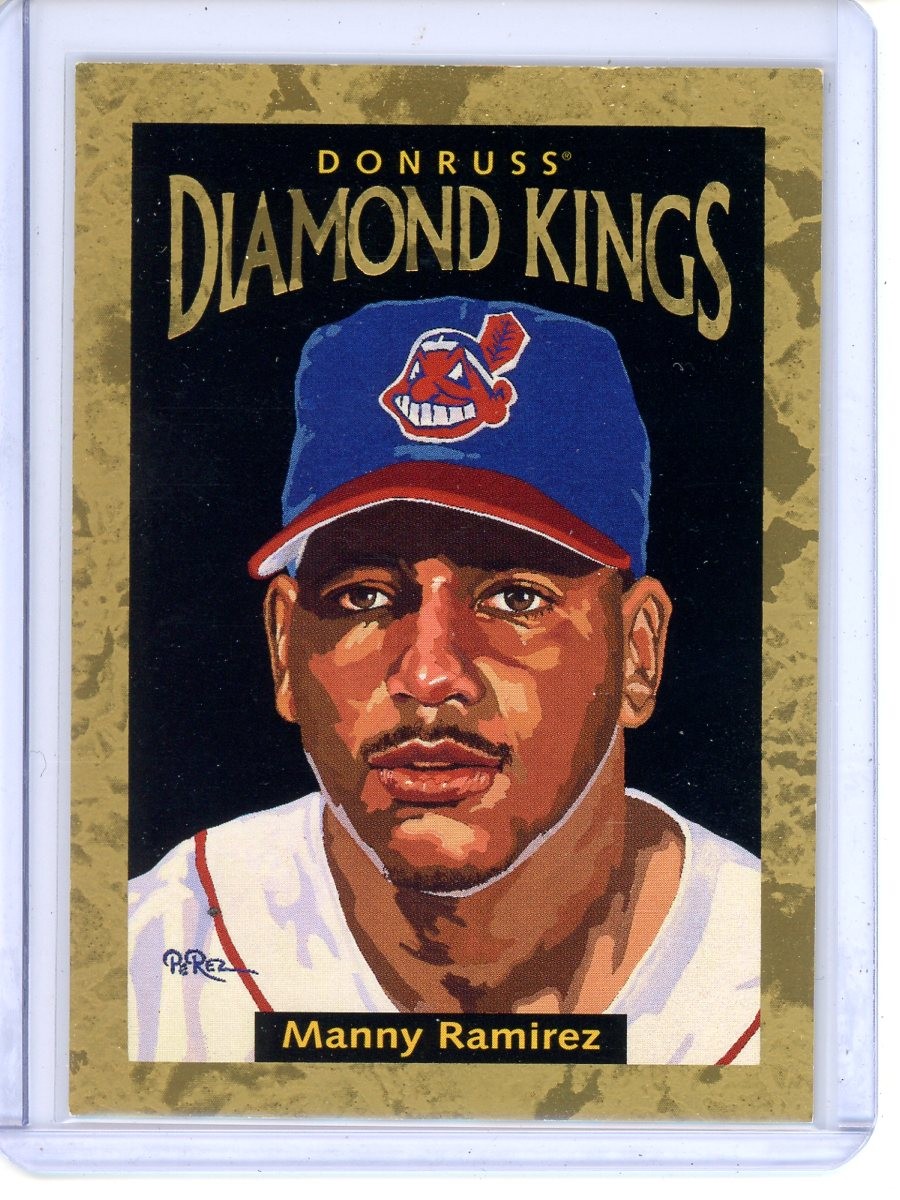 Manny Ramirez #DK-3 Baseball Cards 1996 Panini Donruss Diamond Kings trading card — raw and PSA graded price guide
