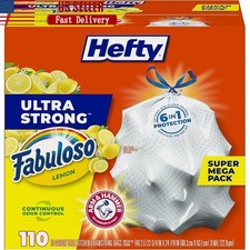 Ultra Strong 13 Gallon Kitchen Trash Bags Odor Control Drawstring 110 Count New