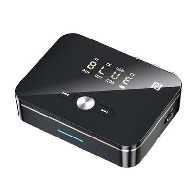 LED NFC Multi-Function Bluetooth Transmitter Receiver 3.5mm AUX to 2RCA Adapter