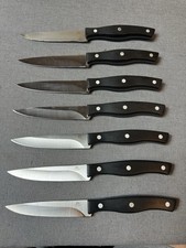 7 Pieces Chicago Cutlery KNIVES 4.5" Blade 3 Rivet Black Handle