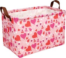 Valentine's Day Basket Gift for Empty Cute Heart Large Storage Bin for Kid and B