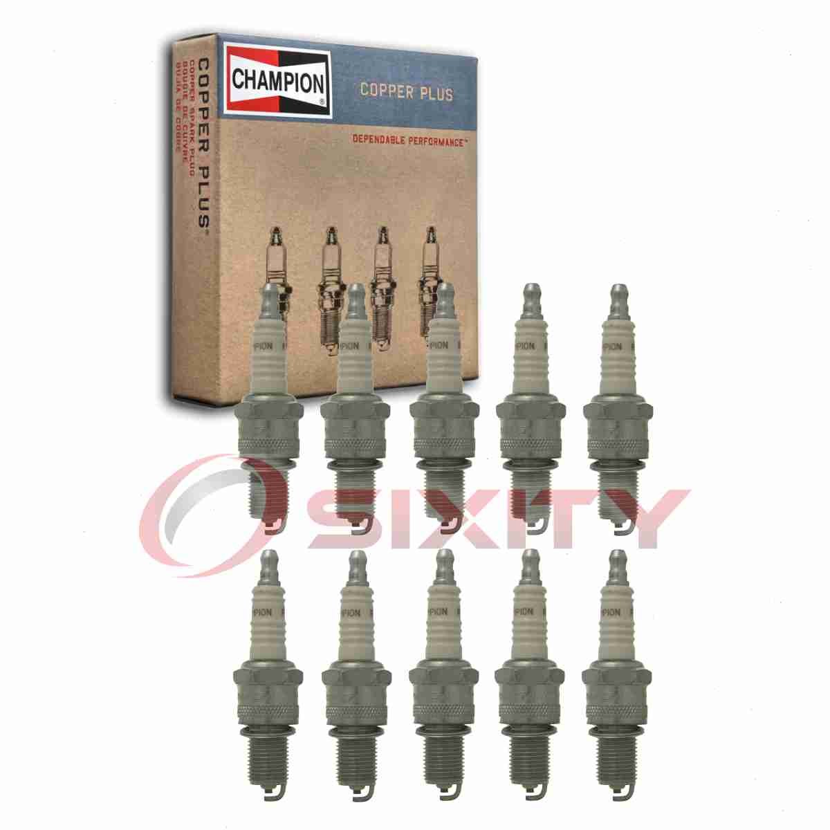 10 pc Champion Copper Plus 300 Spark Plugs for XS63 W7DTC W7DSR W7DC0 W7DC cy