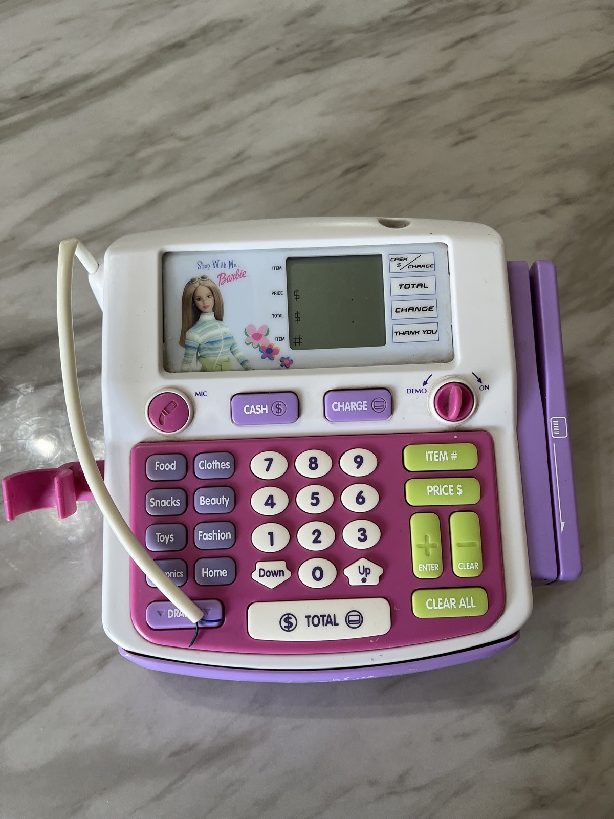 как выглядит Vintage 1999 Mattel Barbie Shop With Me Cash Register - w Cash Coins Cards фото