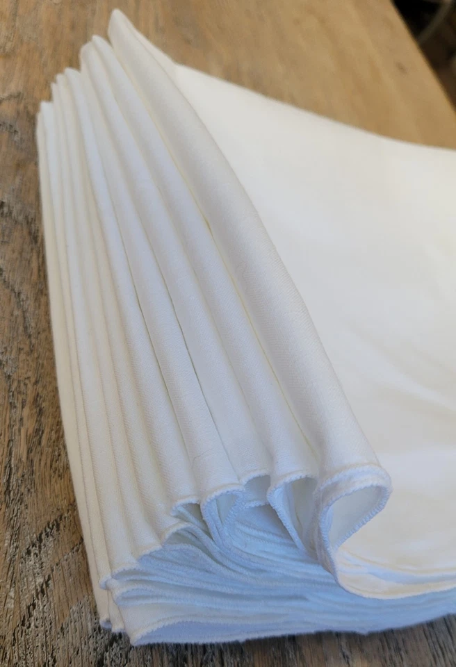 12 SERVIETTES DE TABLE COTON BRODÉ ANCIEN 43 X 40CM idée Cadeau 🎁  - Photo 4/4