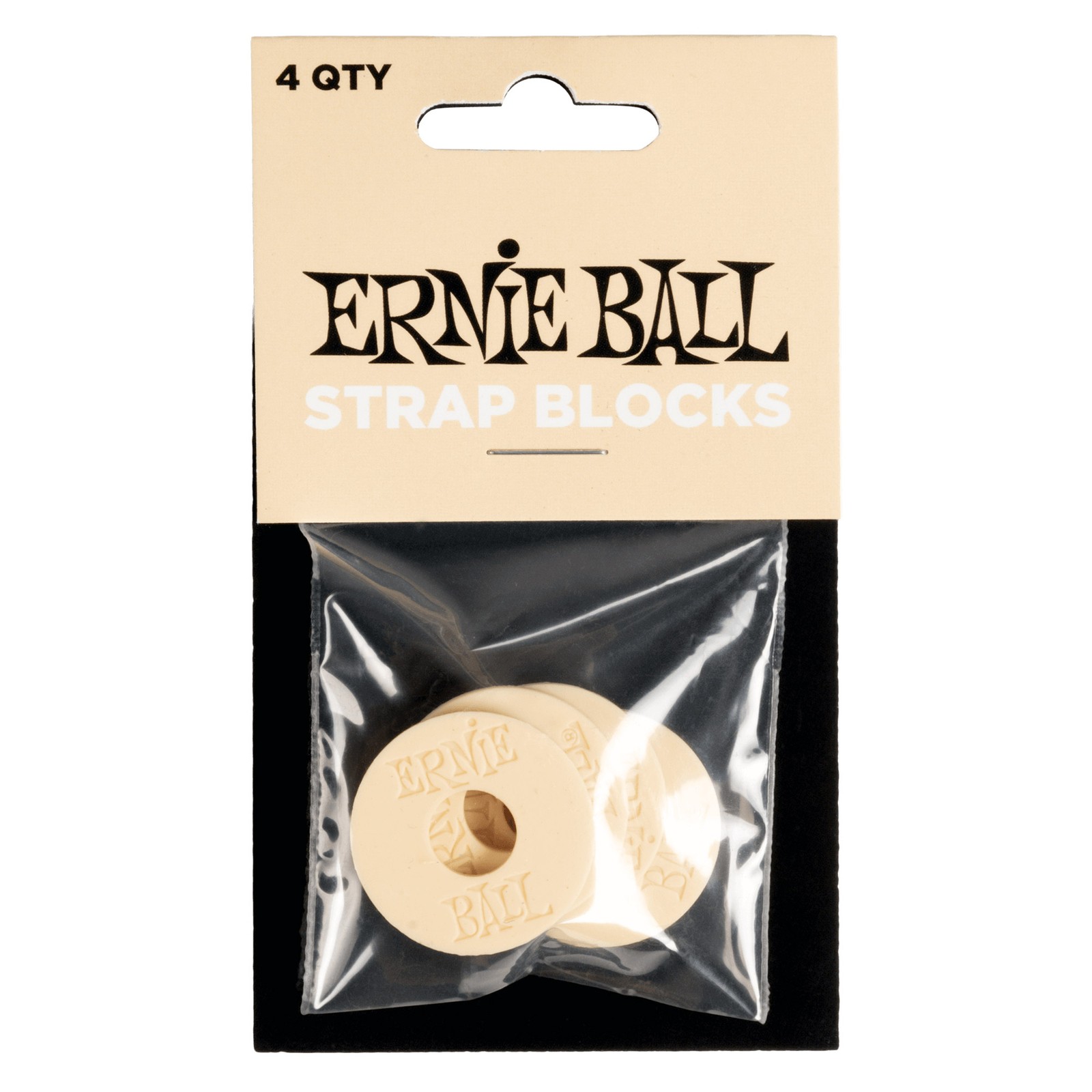 Ernie Ball Strap Blocks 4 Pack, Cream (NEW)