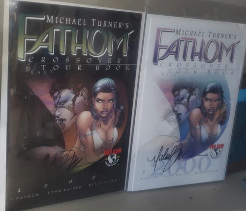 Michael Turner's Fathom Crossover Tour Book East/West Signed Marc Silvestri 2000