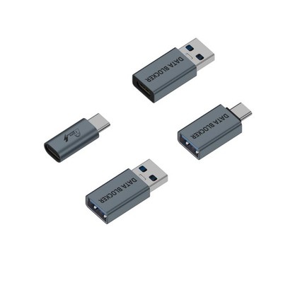 rgzhihuifz USB Data Blocker 4-Pack USB-C to A & A C Charge-Only Blue 