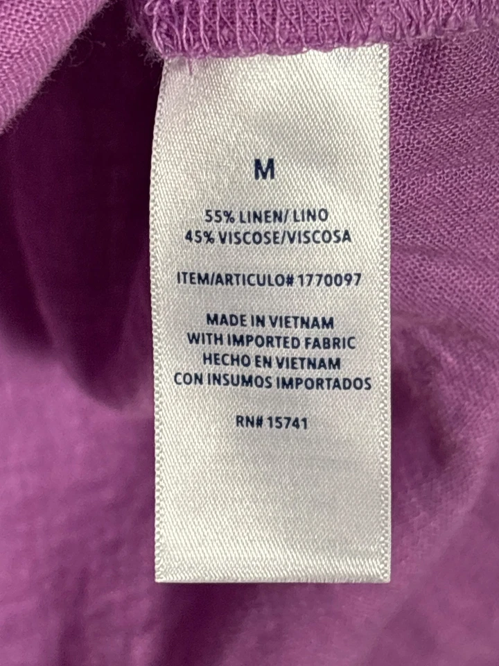 Splendid Womens Linen Blend Purple Cap Sleeve Blouse Top Size M New - Image 4 of 4