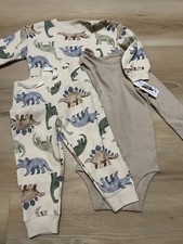 NWT Carters Just One You 3 Piece Set 18 Months Dinosaurs Crewneck Bodysuit Pants