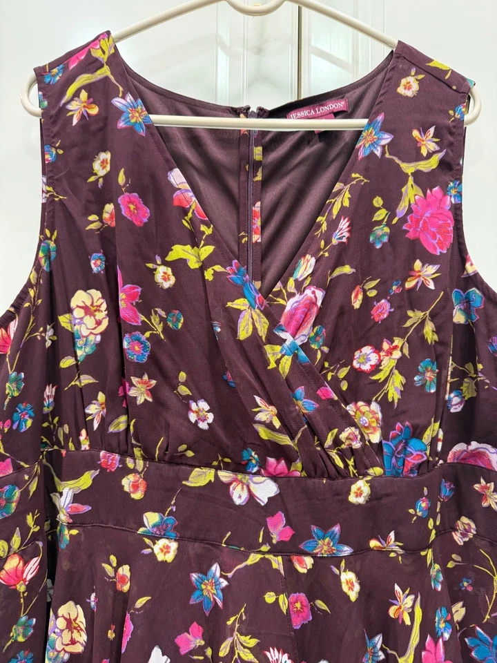 Jessica London Floral High-Low Dress Size 22 Polyester Multicolor - Image 2 of 4