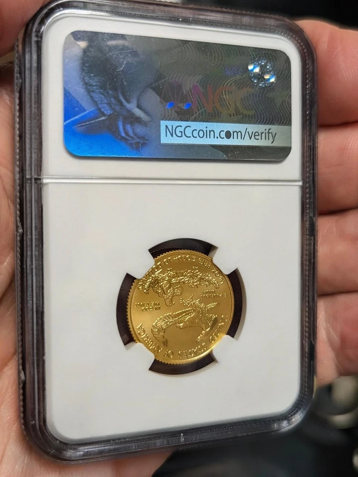 2017 $10 Gold Eagle 1/4 oz NGC MS70 — Saint-Gaudens Signature Label — PERFECT! - Image 3 of 4