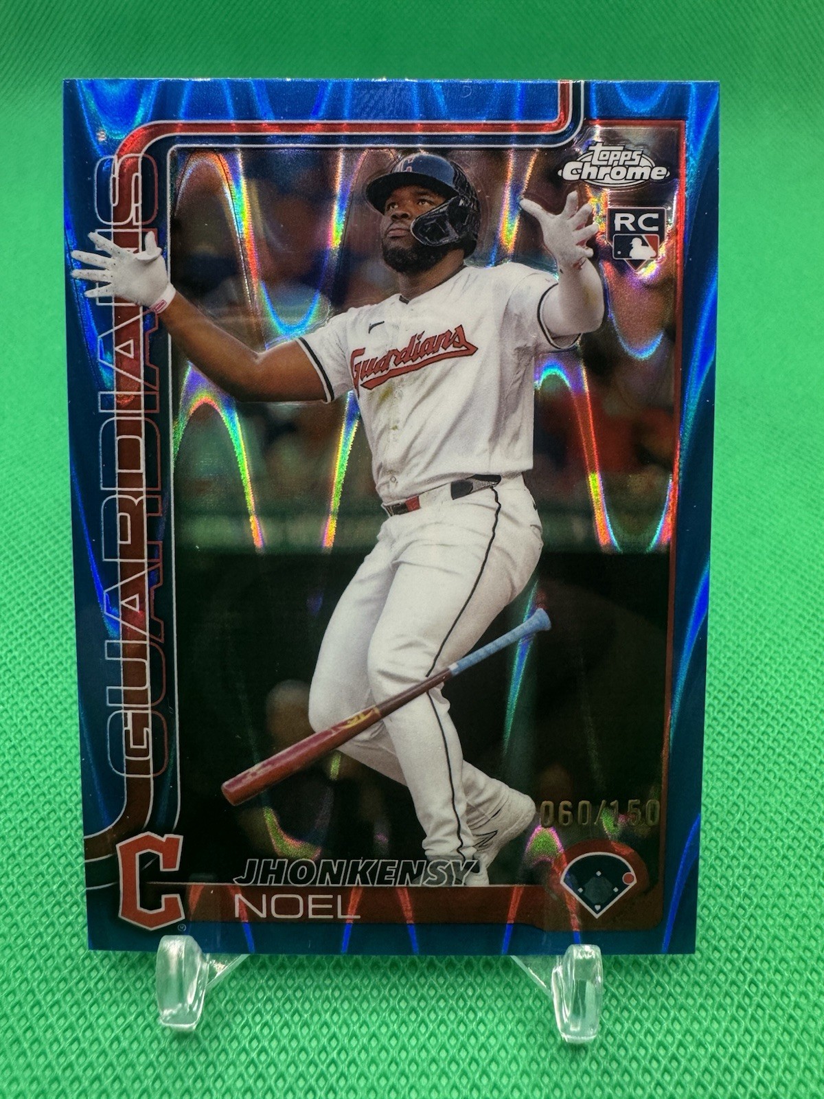 2025 Jhonkensy Noel RC - Topps Chrome #291 Blue Raywave /150 - Guardians