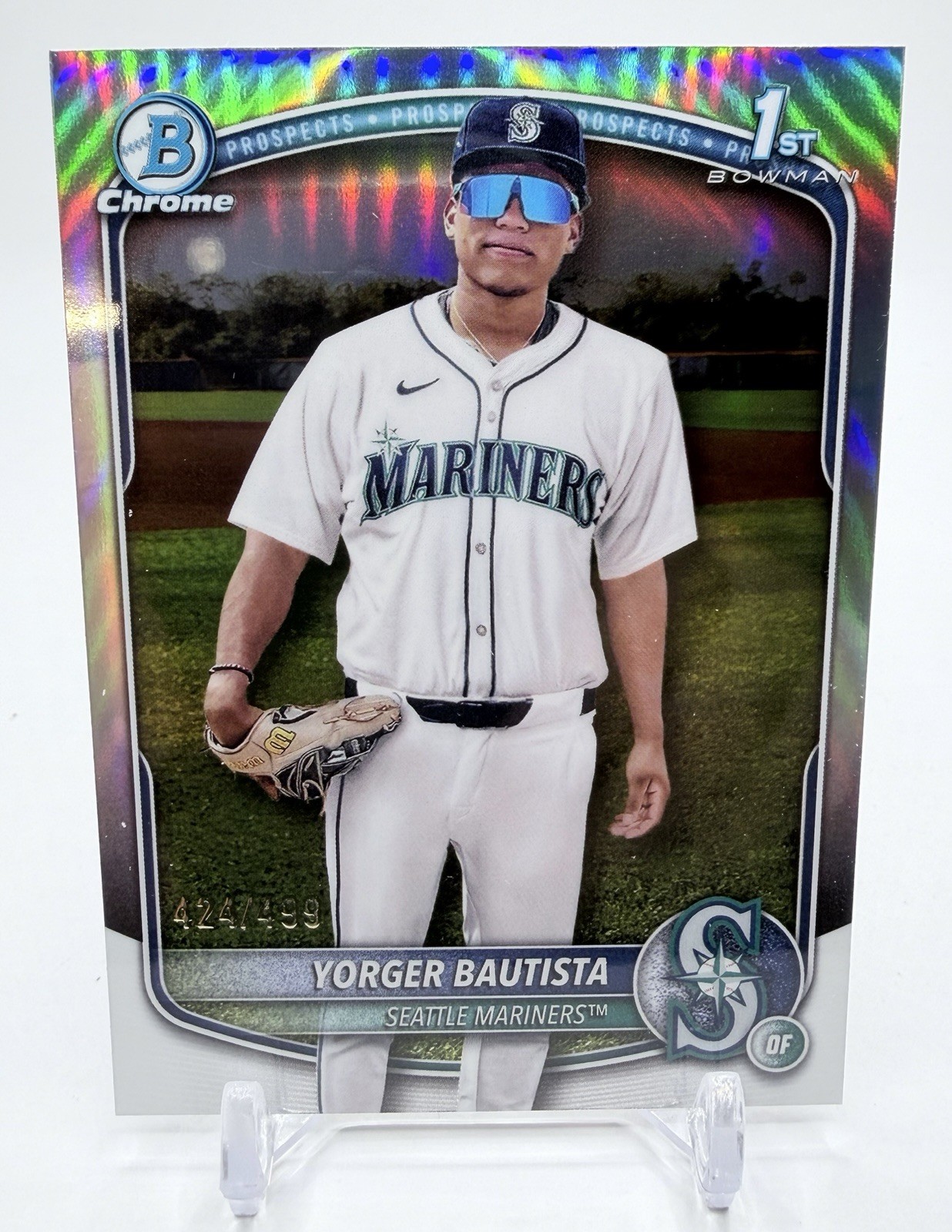 Yorger Bautista 2025 Bowman Chrome Prospect #BCP-194 Refractor /499 1st Mariners