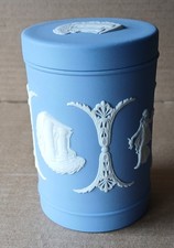Wedgwood BLUE Jasperware Dancing Hours FRIBOURG & TREYER  Lidded Jar RARE