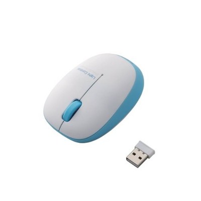 ELECOM Kabellose Maus mit Empfänger Kleine Größe 3 Tasten Blau LED Leicht