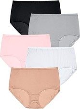 NWOT Assorted Comfort Choice Cotton Brief Panties 5-Pack Size 11