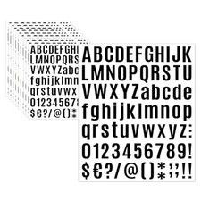 10 Sheets Letter Number Stickers Vinyl Self-Adhesive Alphabet 1 inch Black