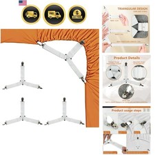 Bed Sheet Straps with Metal Clips Adjustable Fitted Sheet Holders for Corners