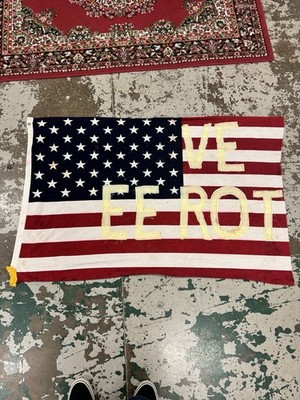 Vintage Vereinigte Staaten von Amerika Flagge USA Original tolles Poster Sterne Streifen Kunst