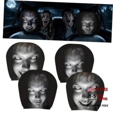4 Pcs Ghost Face Headrest Covers, Scary Print Ghost Face Covers for Cars,