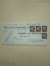 MOTTOLA(TARANTO)-1946 MODULO DI STATISTICA CON 4 x 50 CENT.P.A.-TIMBRO AZZURRO