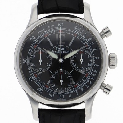 daniel jeanrichard 25042 round black Dial Automatic Stainless Steel Leather