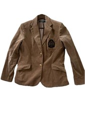 Lauren Ralph Lauren Corduroy Blazer Equestrian Women Size 14 Vtg RL Europe