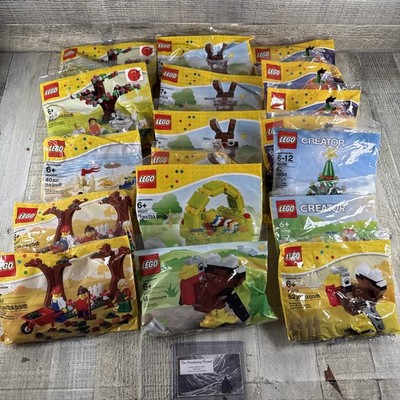Lego Holiday Polybags Lot of 18 Halloween Easter Thanksgiving 40052 40055 & More
