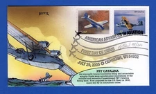 Scott 3916 & 3917 Aviation 247 & PBY Catalina Hand Painted Bevil FDC 94/200