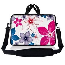 11.6 Inch Laptop Bag Sleeve Case w/ Shoulder Strap Chromebook Macbook Flowers