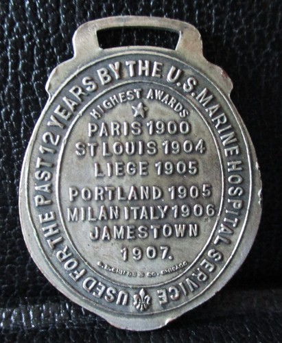 1907 She Was Bred Kentucky Horse Green River Whiskey Watch Fob Marine Hospital - Picture 2 of 3