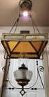 Antique Slag glass oil light — photo 3