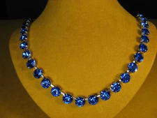 MARIANA JEWELRY NECKLACE SWAROVSKI CRYSTALS Rhod Pl Vivid Blue Tennis Christmas