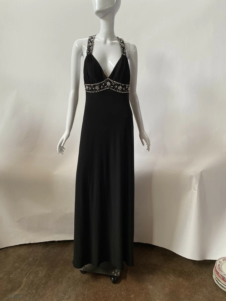 Xscape long hotsell black dress