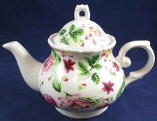 Vintage Ironstone Floral Teapot Tea Pot, Unmarked, Excellent Condition!!