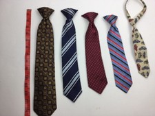 Kids Clip On Ties Lot Of 5 Boys Polyester