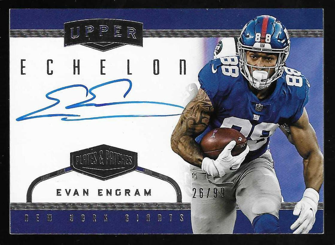 2017 Plates & Patches Upper Echelon Evan Engram Giants Autograph 26/99