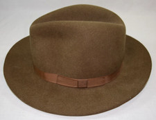 Men's LITE FELT Bollman USA Medium Brown Fedora Hat WPL 5923 BSS 